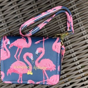 Simply Southern Flamingo Zippered Wristlet/Wallet. New. Never used.
